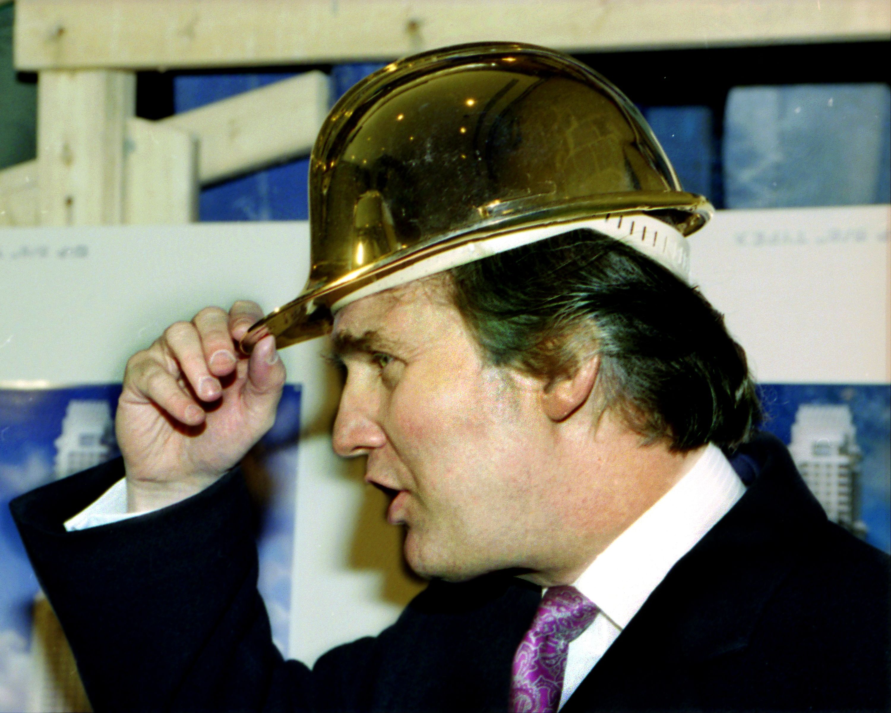 Donald Trump gold hard hat