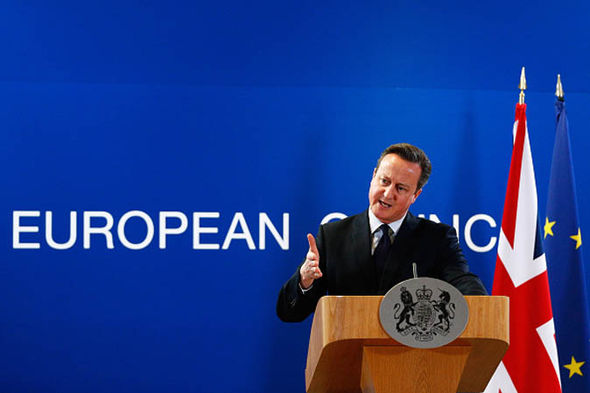 David Cameron speaking at the European Council