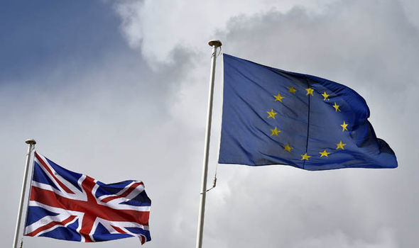 The Union Jack and EU flags