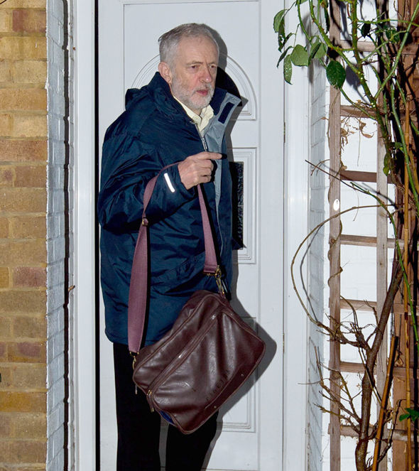 Labour leader Jeremy Corbyn departs his North London home after the reshuffle